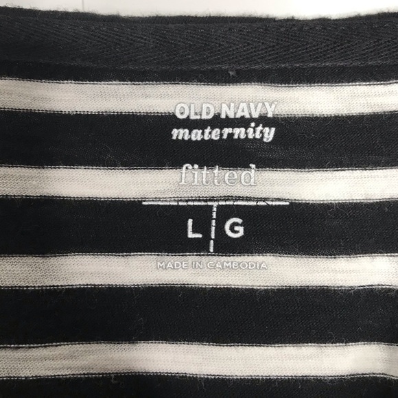 Old Navy Fitted Striped Maternity Top Size Large Cotton Comfy Preppy Long Sleeve - Picture 7 of 13